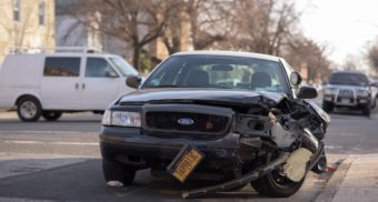 Car smashed front end