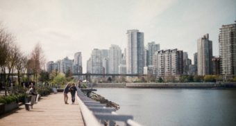 Vancouver boardwalk at waterfront