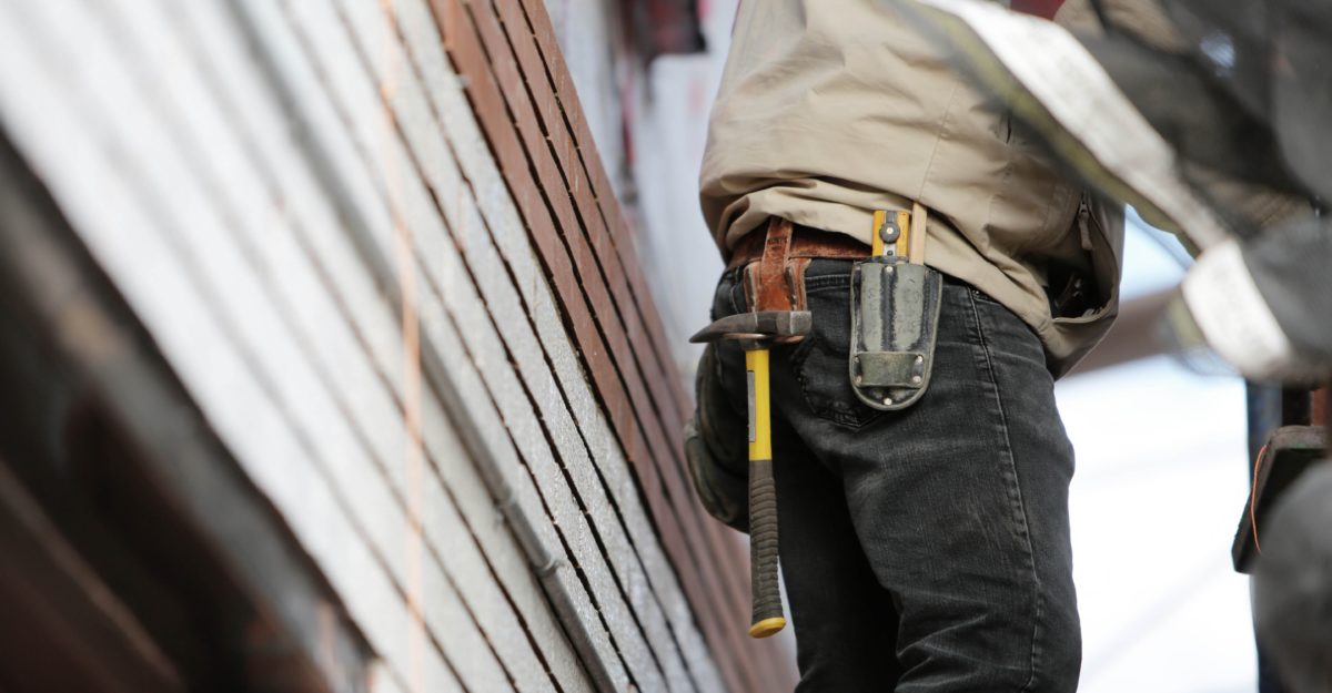 Man wearing tool belt