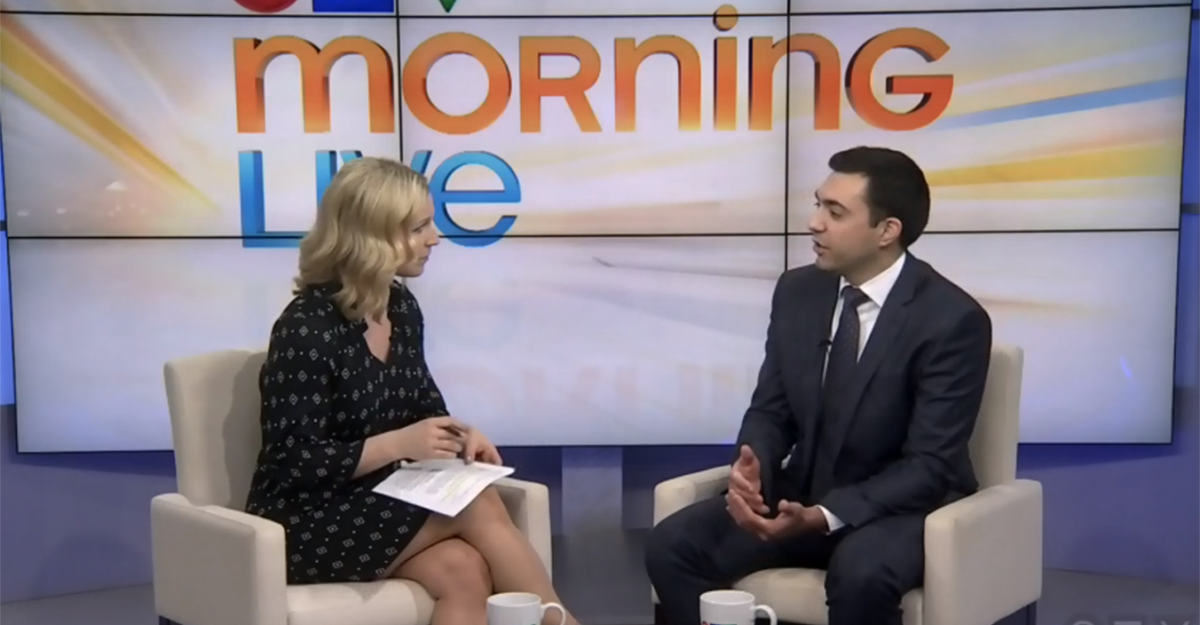 Employment Lawyer Alex Lucifero, Partner at Samfiru Tumarkin LLP, is sitting in the CTV Morning Live Ottawa studio with host Annette Goerner for an interview about relationships in the workplace.