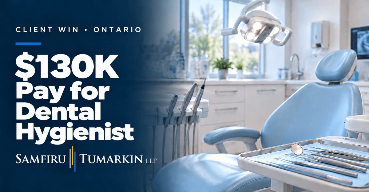 Dental office beside “$130K Pay for Dental Hygienist” and the Samfiru Tumarkin LLP logo.