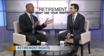 Employment Lawyer Alex Lucifero, Partner at Samfiru Tumarkin LLP, is sitting in the CTV Morning Live Ottawa studio talking to host Henry Burris about retirement rights for employees in Canada.