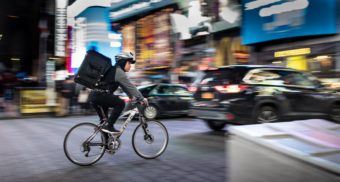 Man delivering food on bike