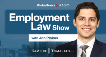 Employment Lawyer Jon Pinkus hosts the Employment Law Show on Global News Radio.