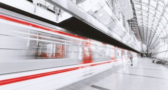 Blurred Transportation Leaving Platform