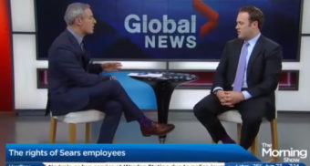Employment Lawyer David Vaughan, Partner at Samfiru Tumarkin LLP, talks to Global News host Jeff McArthur about employment rights for employees after Sears Canada announced that it was declaring bankruptcy and permanently closing.