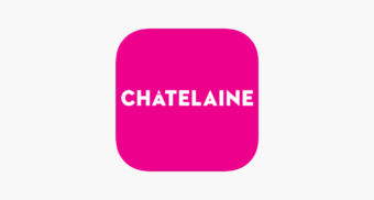 The Chatelaine logo, with white-coloured text against a hot pink background.