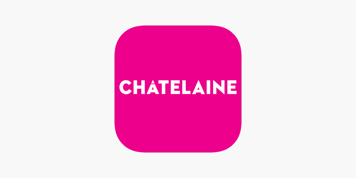 The Chatelaine logo, with white-coloured text against a hot pink background.