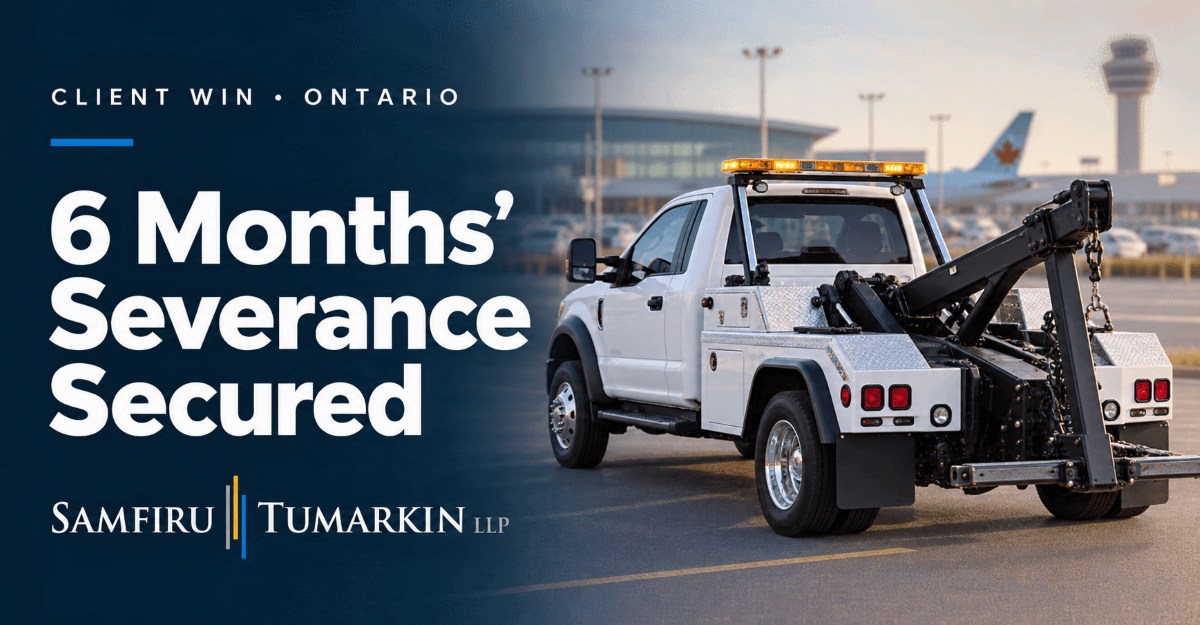 Ontario Court Win: Tow Truck Driver Wins Six Months’ Severance After Theft Allegations Fail