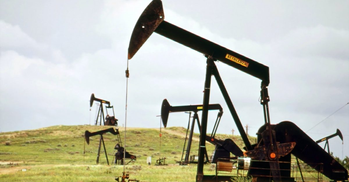 A number of oil wells dot the landscape. MEG Energy employees are entitled to severance when they lose their job.