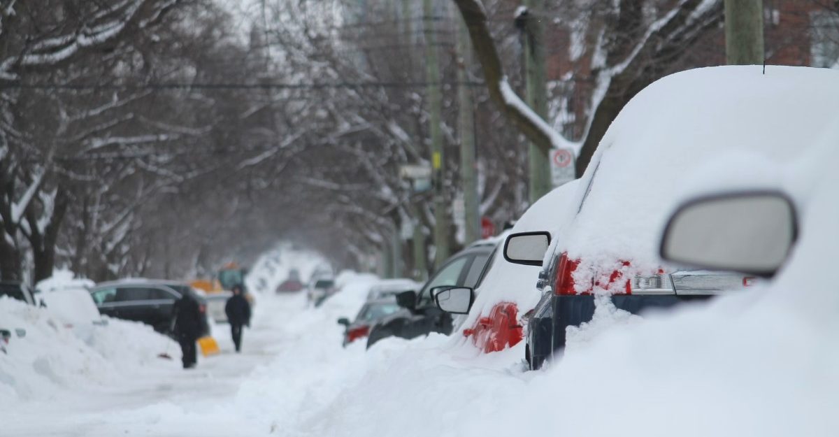 A photo of cars covered in snow on a city street. (Photo: Patino Jhon / Unsplash)
