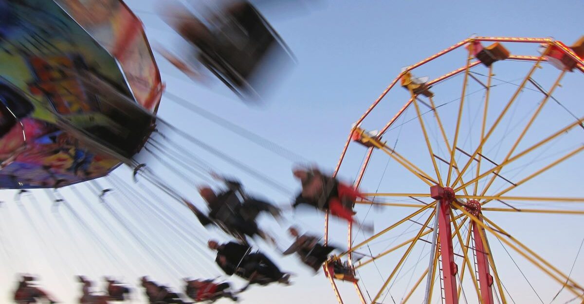 Amusement park rides, similar to those you would find at Canada's Wonderland.