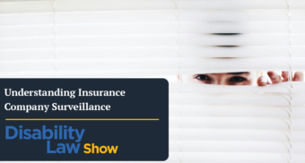 Disability Law Show Insurance company surveillance thumbnail Person peering through blinds