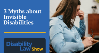 Disability Law Show Thumbnail Myths about Invisible Disabilities Concerned woman sitting down