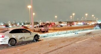 A photo of a multi-vehicle collision on Highway 410 around Highway 410 in Mississauga. (Photo: OPP_HSD / X/Twitter)