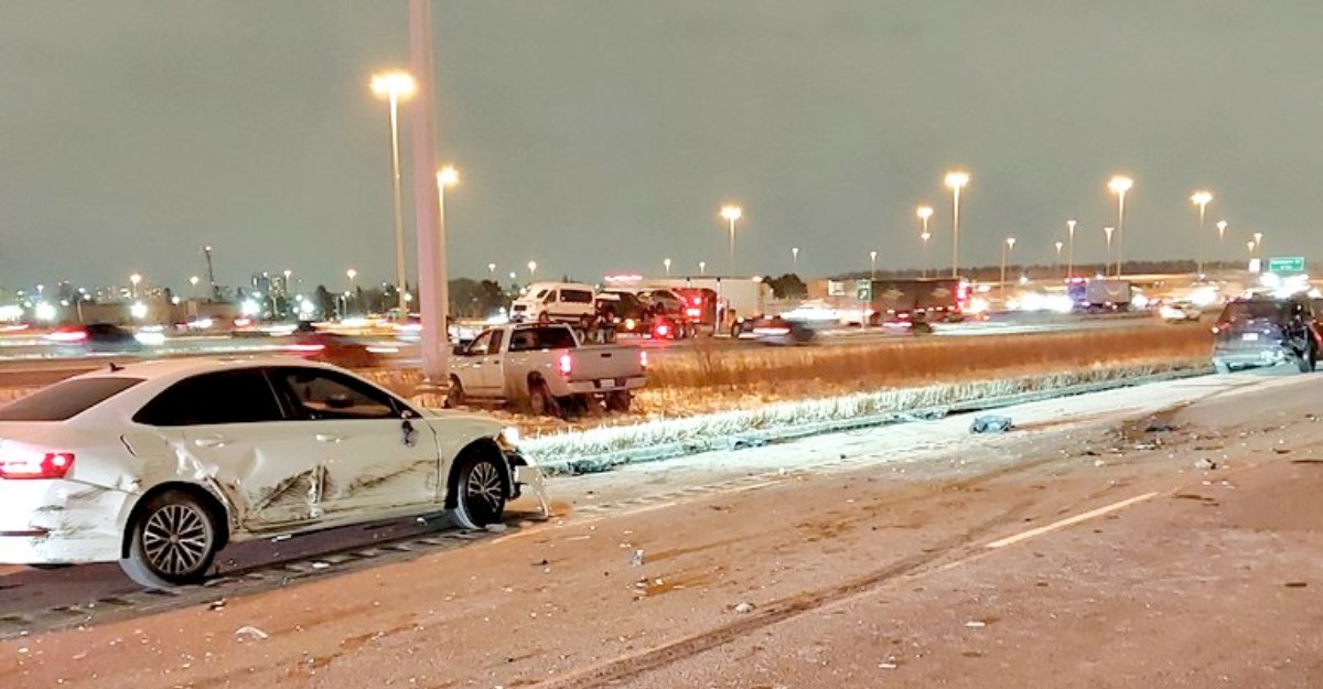 A photo of a multi-vehicle collision on Highway 410 around Highway 410 in Mississauga. (Photo: OPP_HSD / X/Twitter)