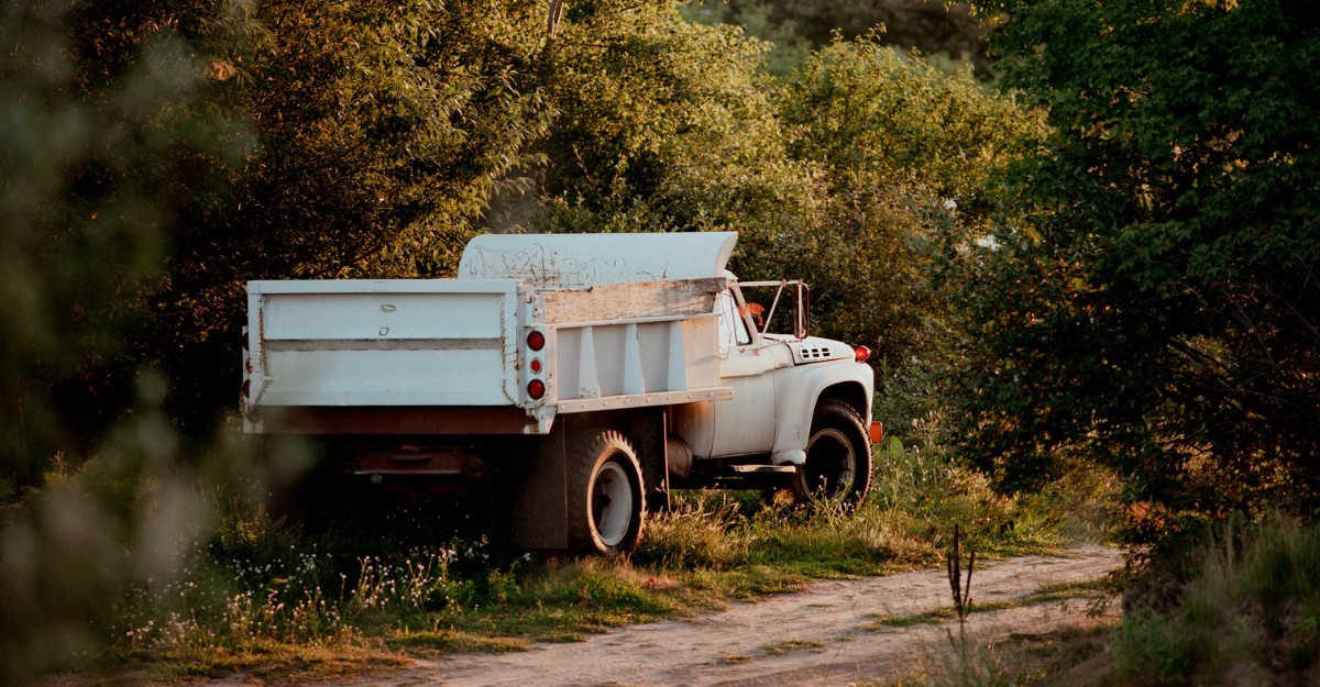alberta-truck-driver-misclassified-january-2025 A photo of a truck parked on the side of the road in a wooded area. (Photo: Laura Ohlman / Unsplash)
