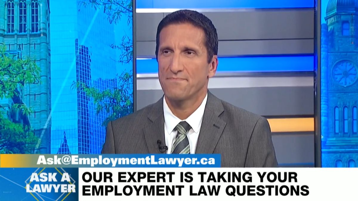 Toronto employment lawyer Lior Samfiru on the set of Ask a Lawyer on CP24