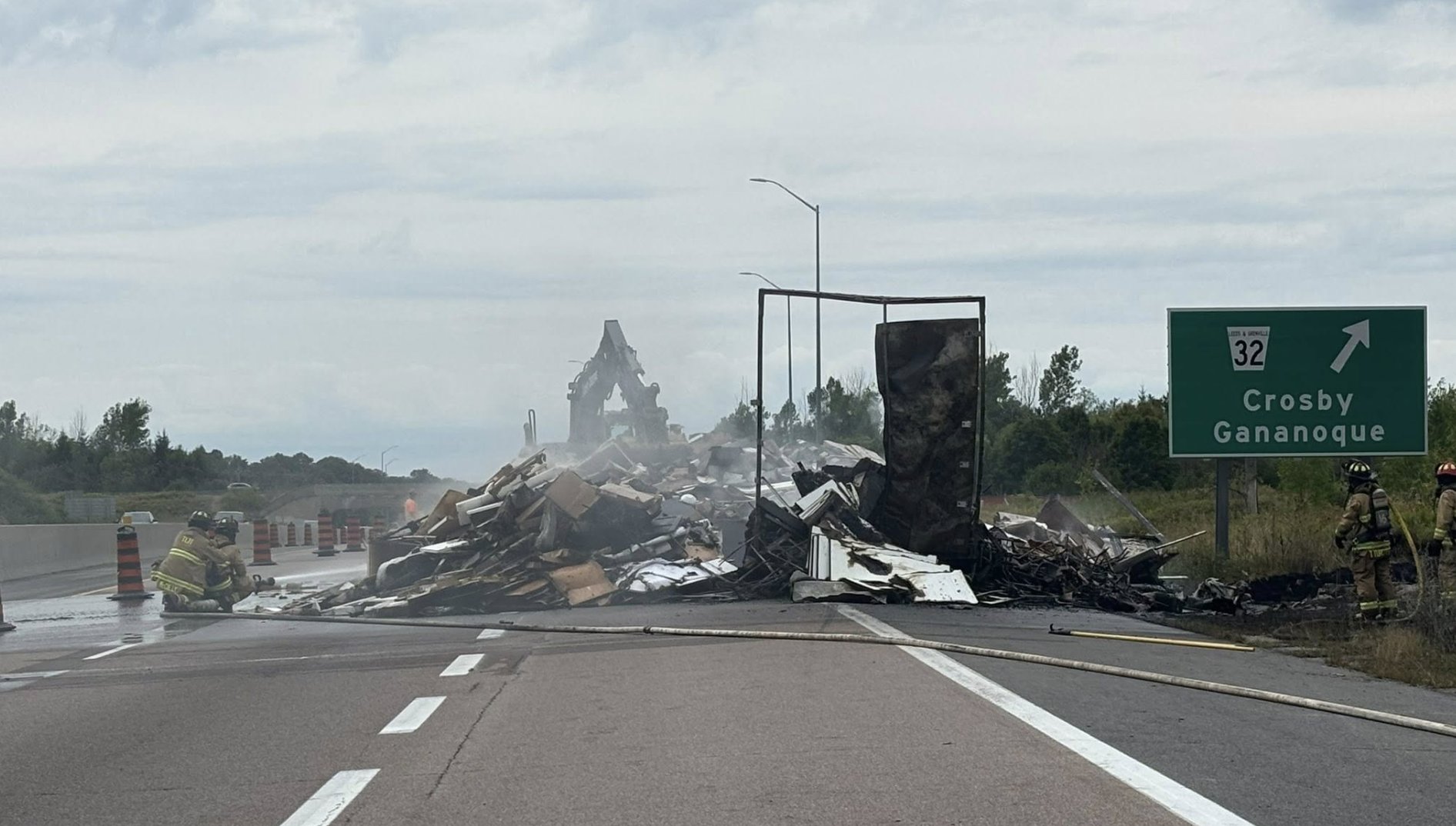 Furniture-Filled Tractor-Trailer Ignites on Hwy. 401 Near Gananoque ...