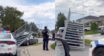 Two screenshots of Peel Police investigating the 