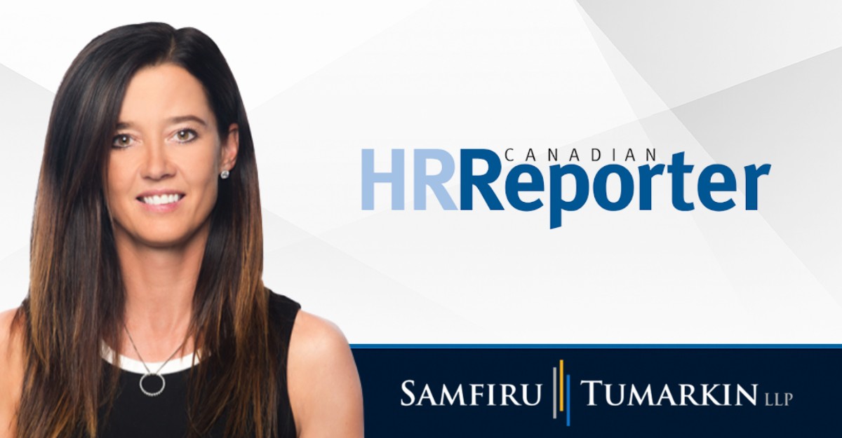 sexual-harassment-toronto-hr-reporter-august-2025 Employment Lawyer Karen Tereposky and Canadian HR Reporter.