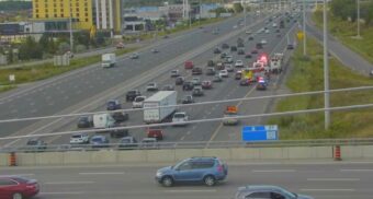 A photo of a crash in the northbound lanes of Highway 400 near Major Mackenzie Drive on Sept. 2, 2025. (Photo: 511on.ca)