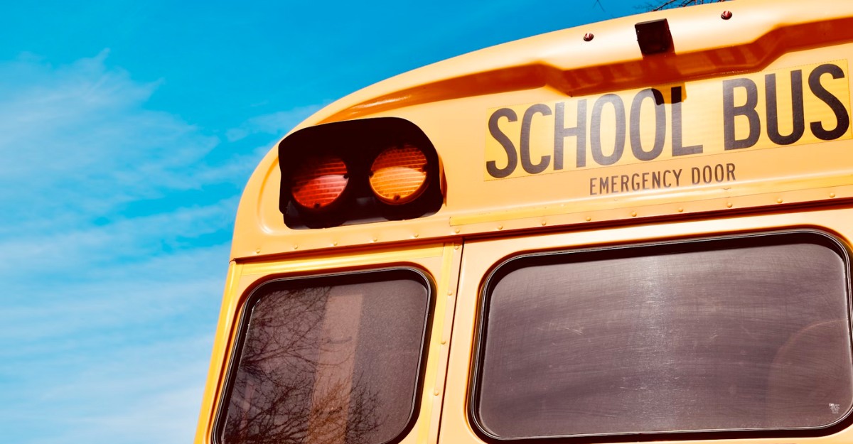 The rear of a school bus. (Photo: Lnicolern / Unsplash)
