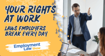 Employment Law Show Thumbnail Man talking to employees around table at work