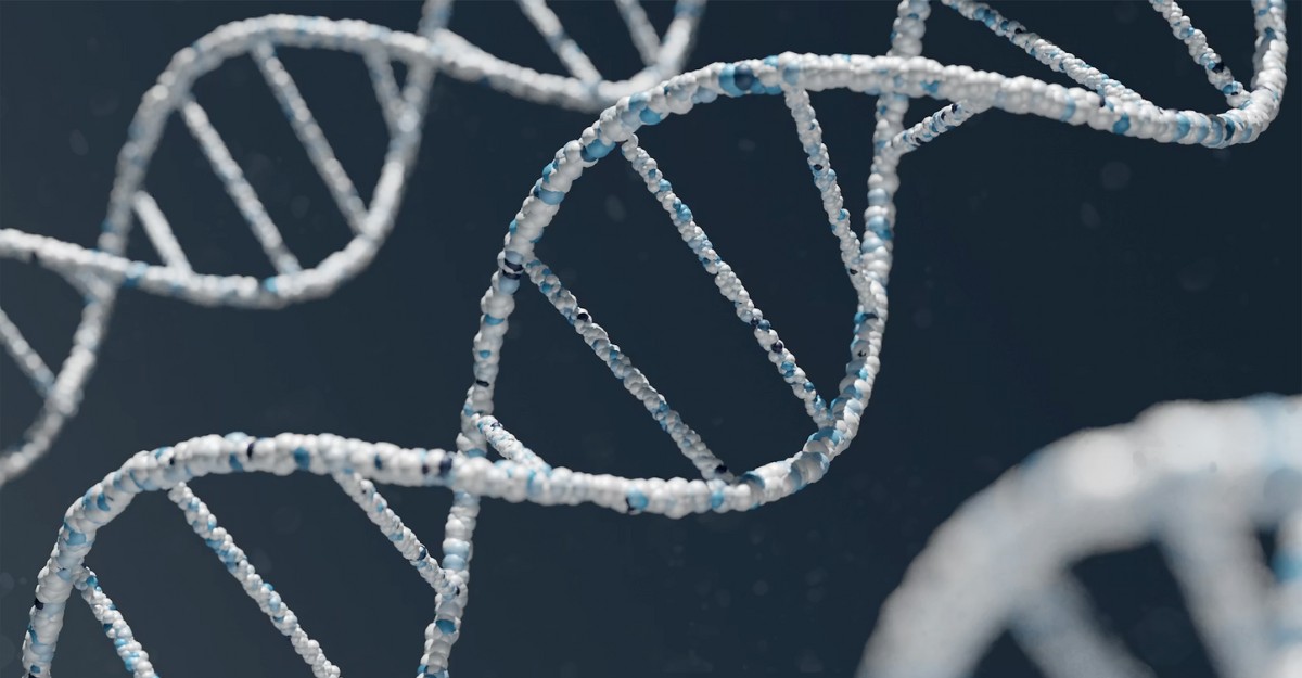 Genetic strands on a black background. (Photo: Warren Umoh / Unsplash)