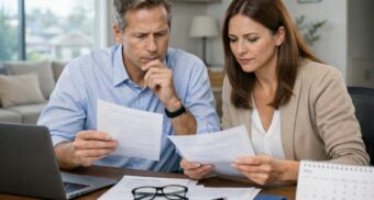 Reviewing documents at home during a Sun Life long-term disability benefits reassessment after two years