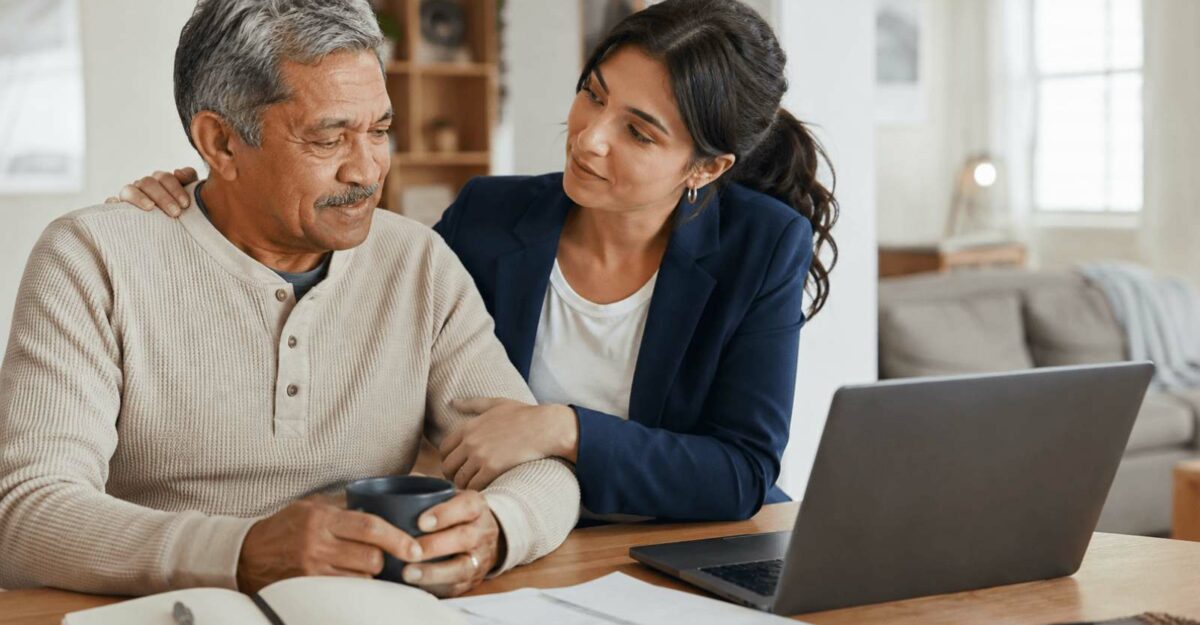 Employee caring for an older family member while on family caregiver leave in Ontario.