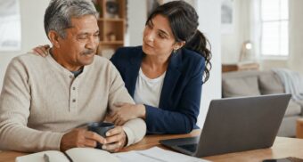 Employee caring for an older family member while on family caregiver leave in Ontario.