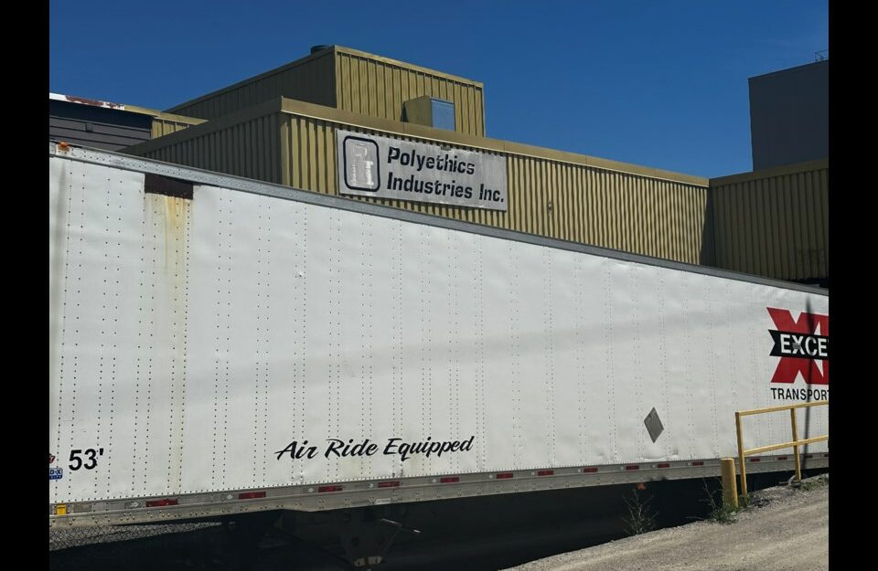 The Polyethics Industrial building in Orillia, Ontario.